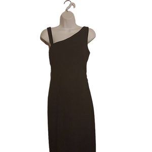 DIANE von FURSTENBERG NOMIE KNIT STRETCH ASYMMETRIC BLACK DRESS - US 6 -…